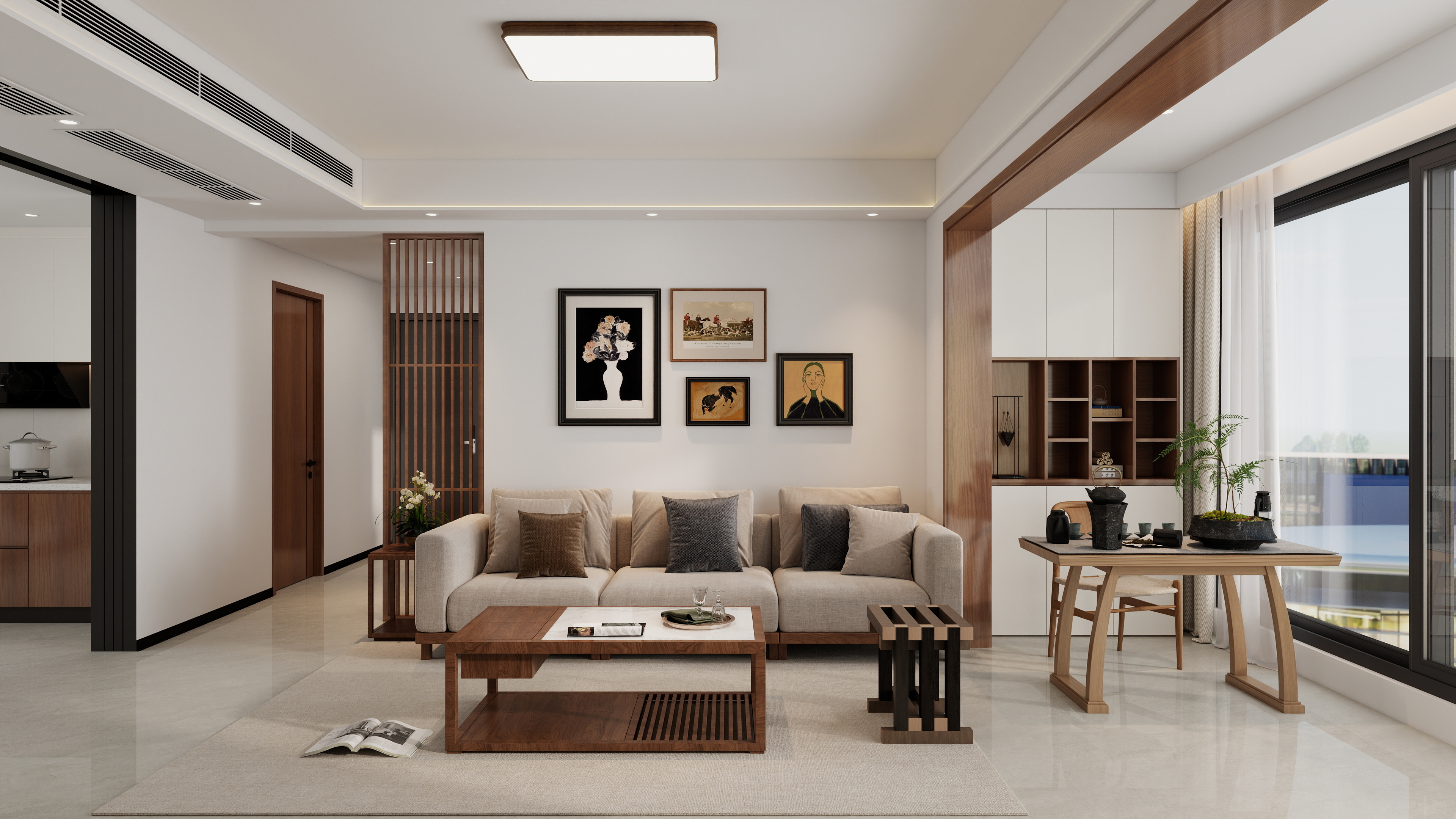 尘间设计丨广东117㎡4居极简新中式的家